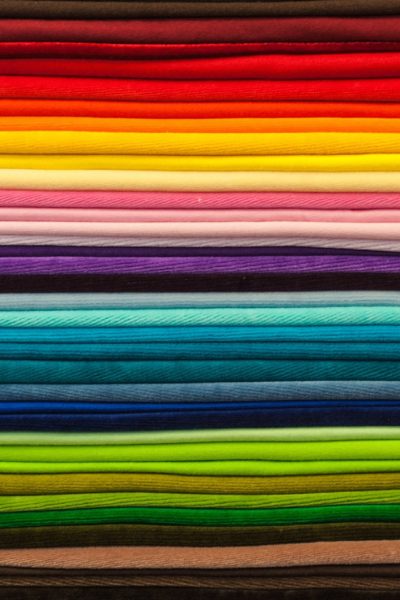 Various colors of textiles