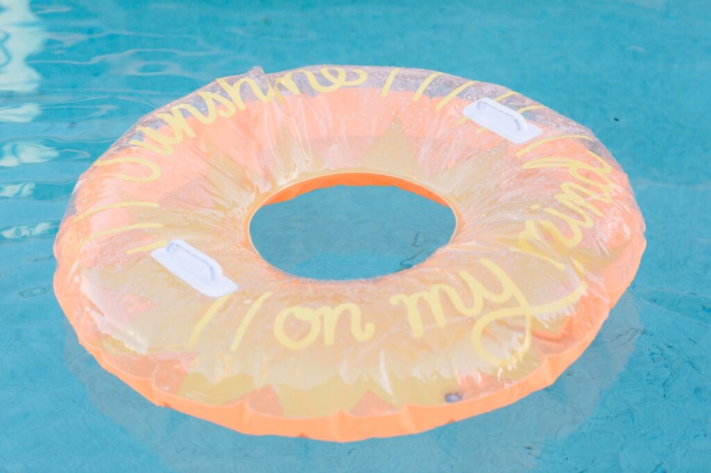Fun with a floatie in a pool