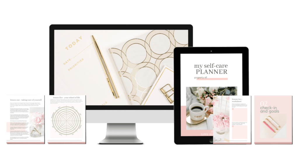 Self-care planner check-in and goals