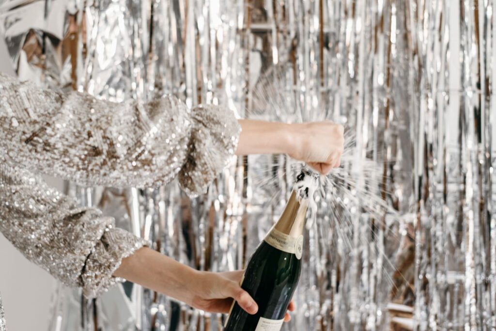New Years Resolutions for Moms - champagne and celebration