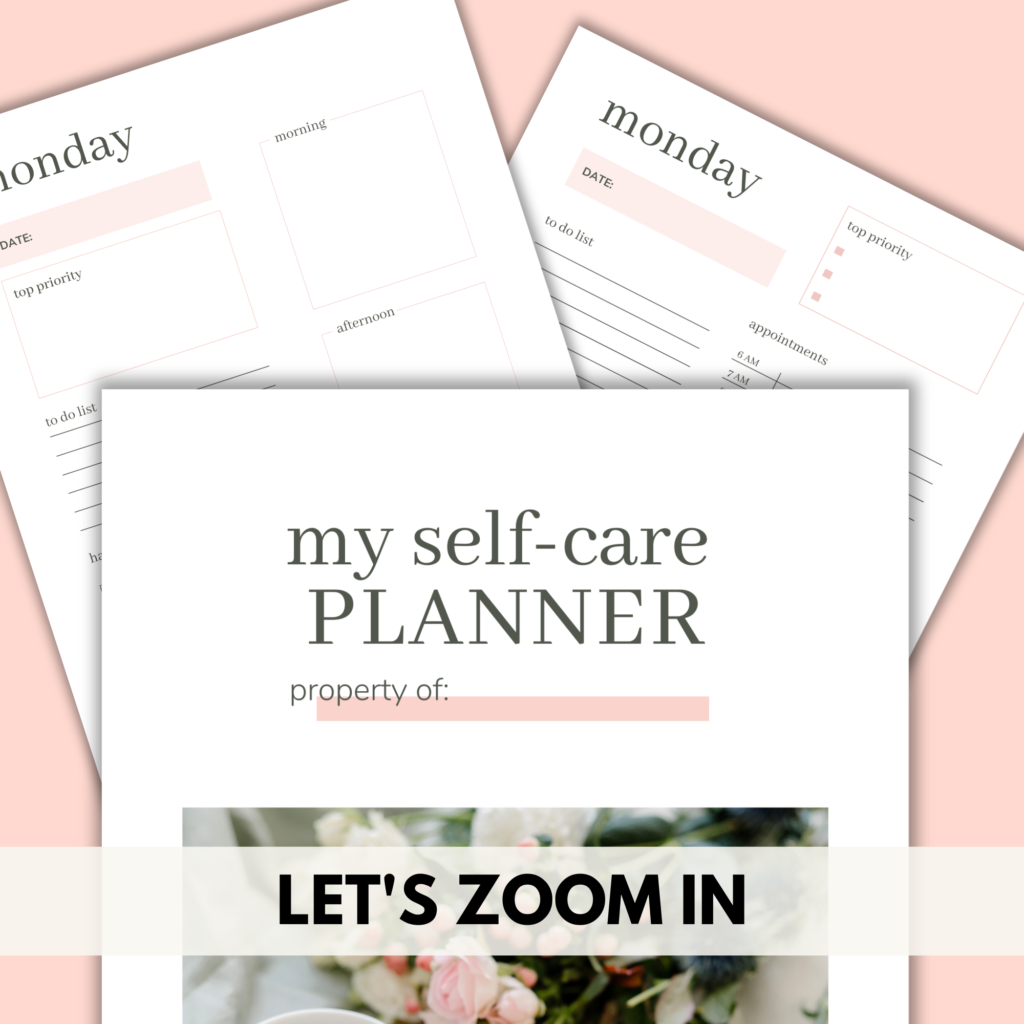 Self-care planner daily sheets