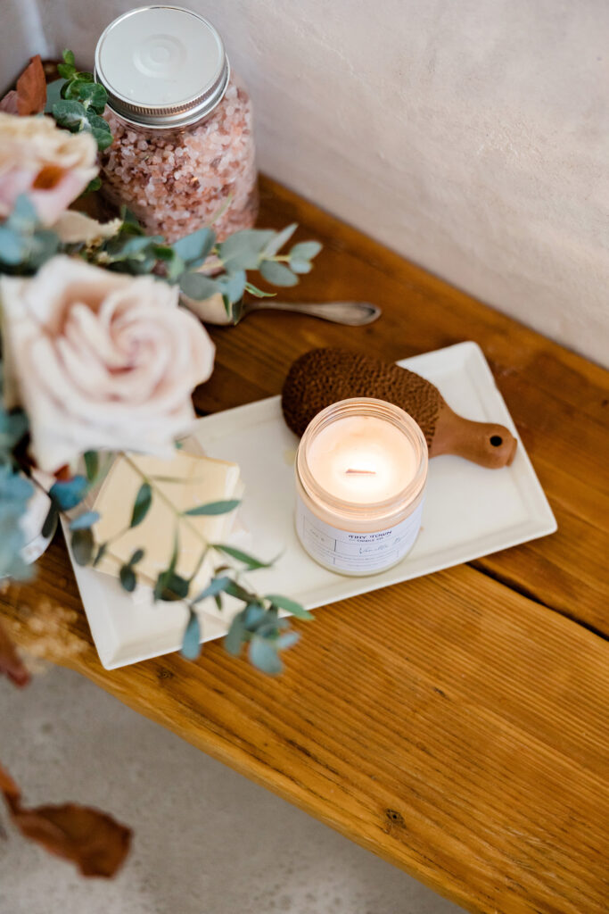 Candles, bath salts and other self care box ideas