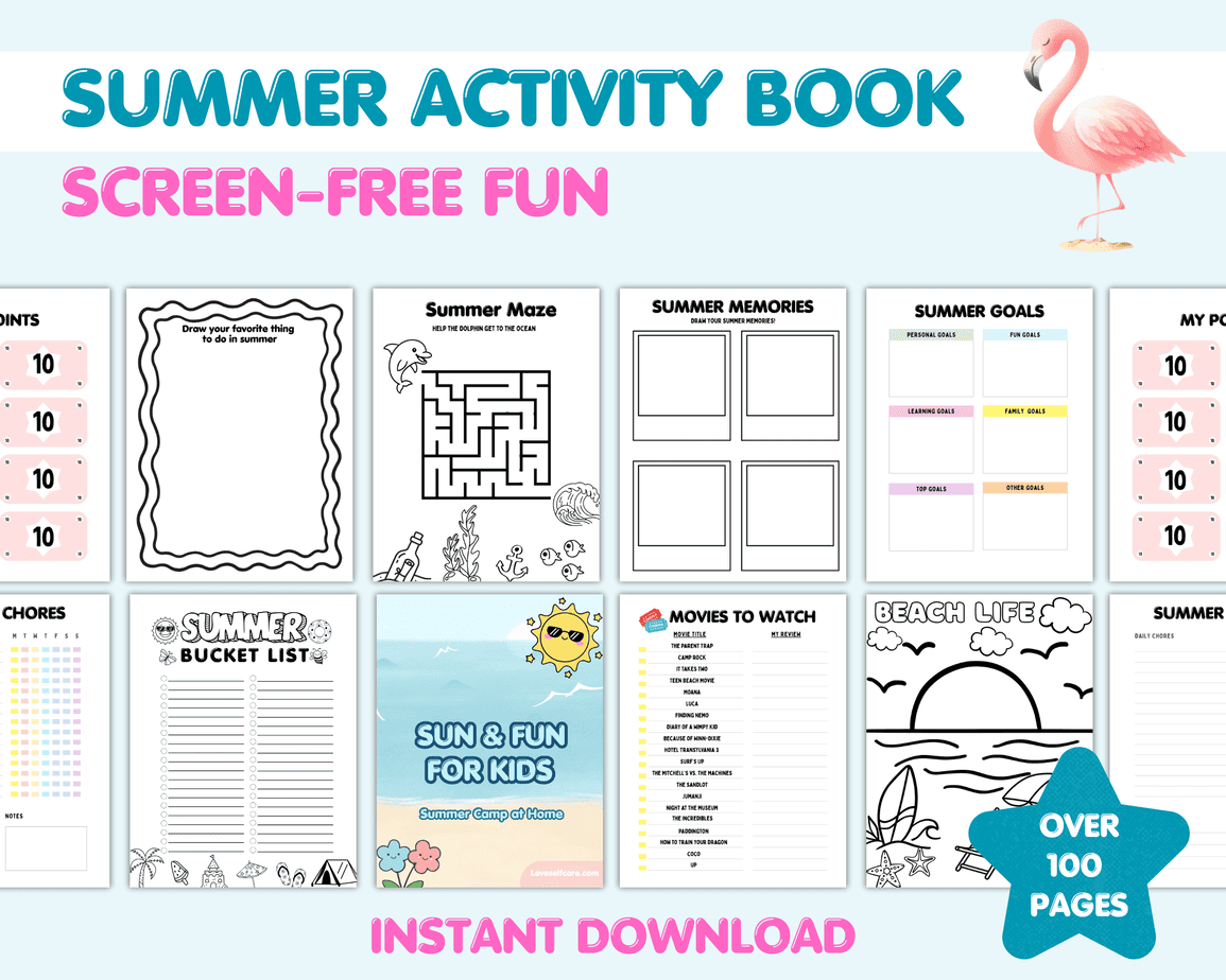 Sample pages from the Sun and Fun for Kids workbook