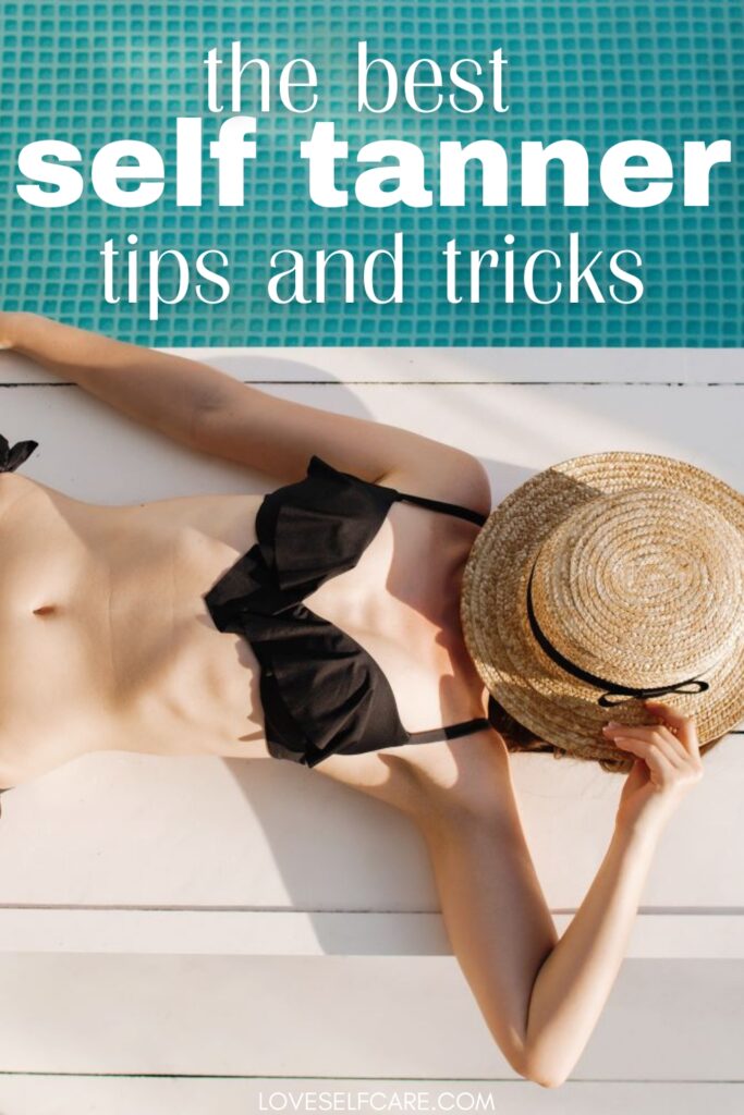 Self Tanner tips - woman laying out in the sun by the pool